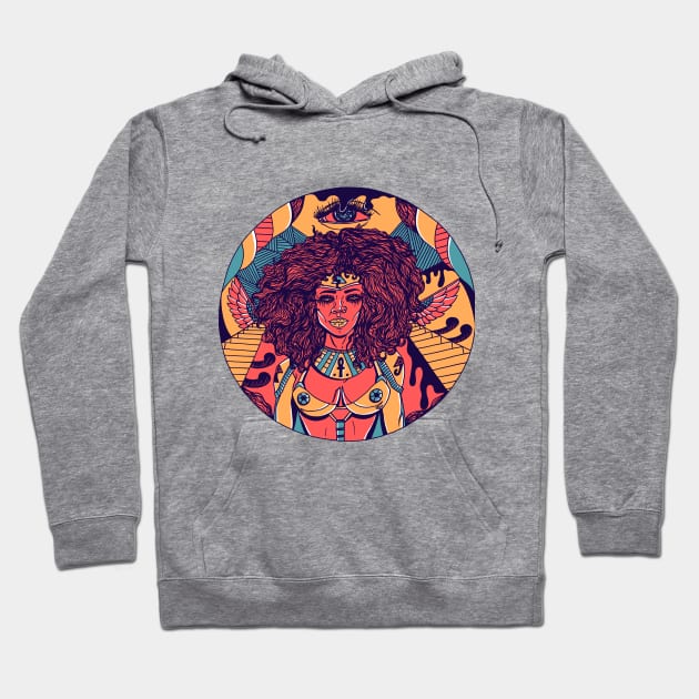 Retro Triad Kemet Warrior Hoodie by kenallouis